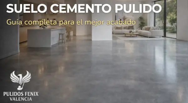 Suelo de cemento pulido moderno en un salón luminoso. Guía completa para el mejor acabado.