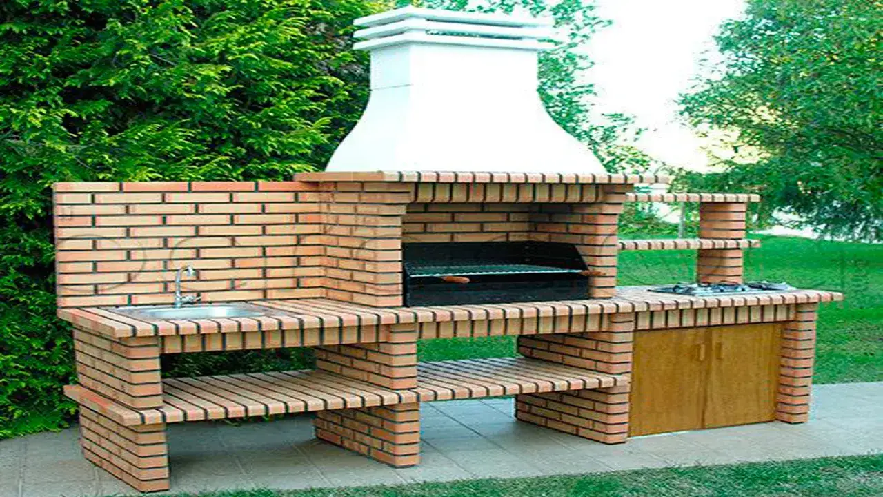Estupenda barbacoa de obra con fregadero y fogón. ¡Lista para aprender como hacer una barbacoa perfecta!